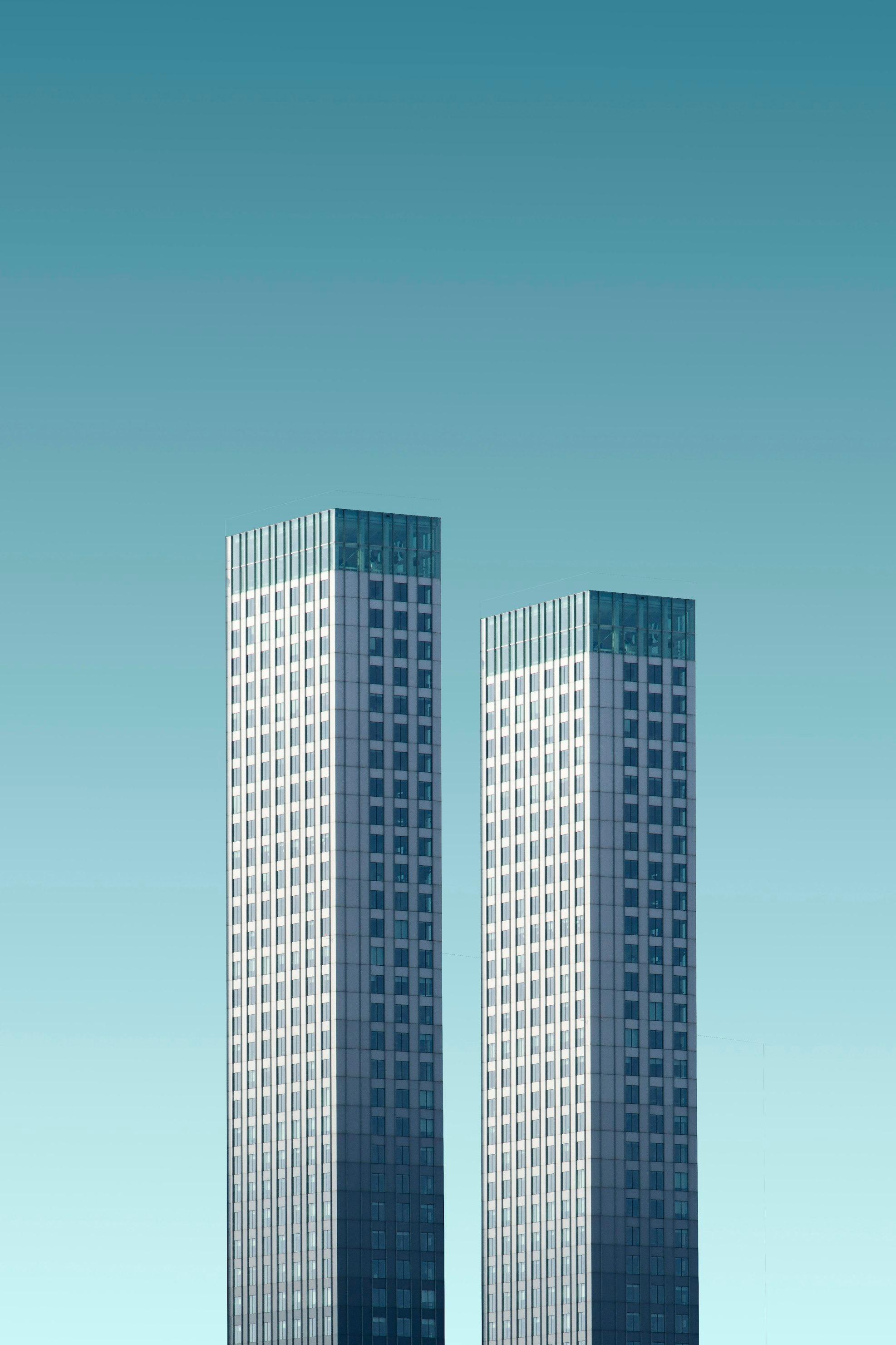 Modern white apartment building