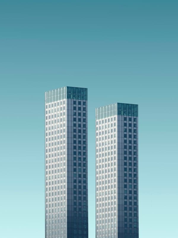 Modern white apartment building